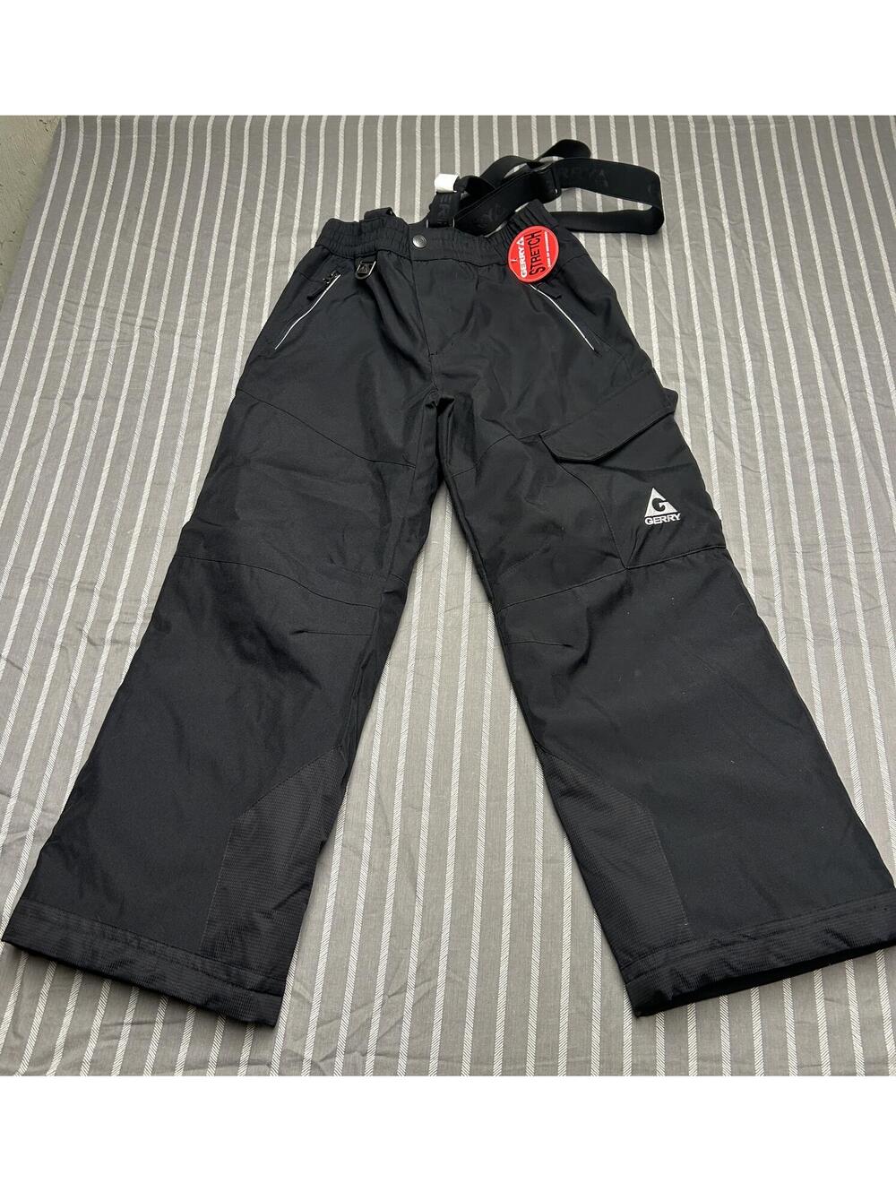 NEW Gerry Youth Performance Snow Pants w/Removeable Suspenders Black Med 10/12